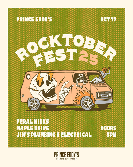 ROCKTOBER FEST 25 • Oct 17 — Feral Minks, Jim's Plumbing & Electrical, Maple Drive